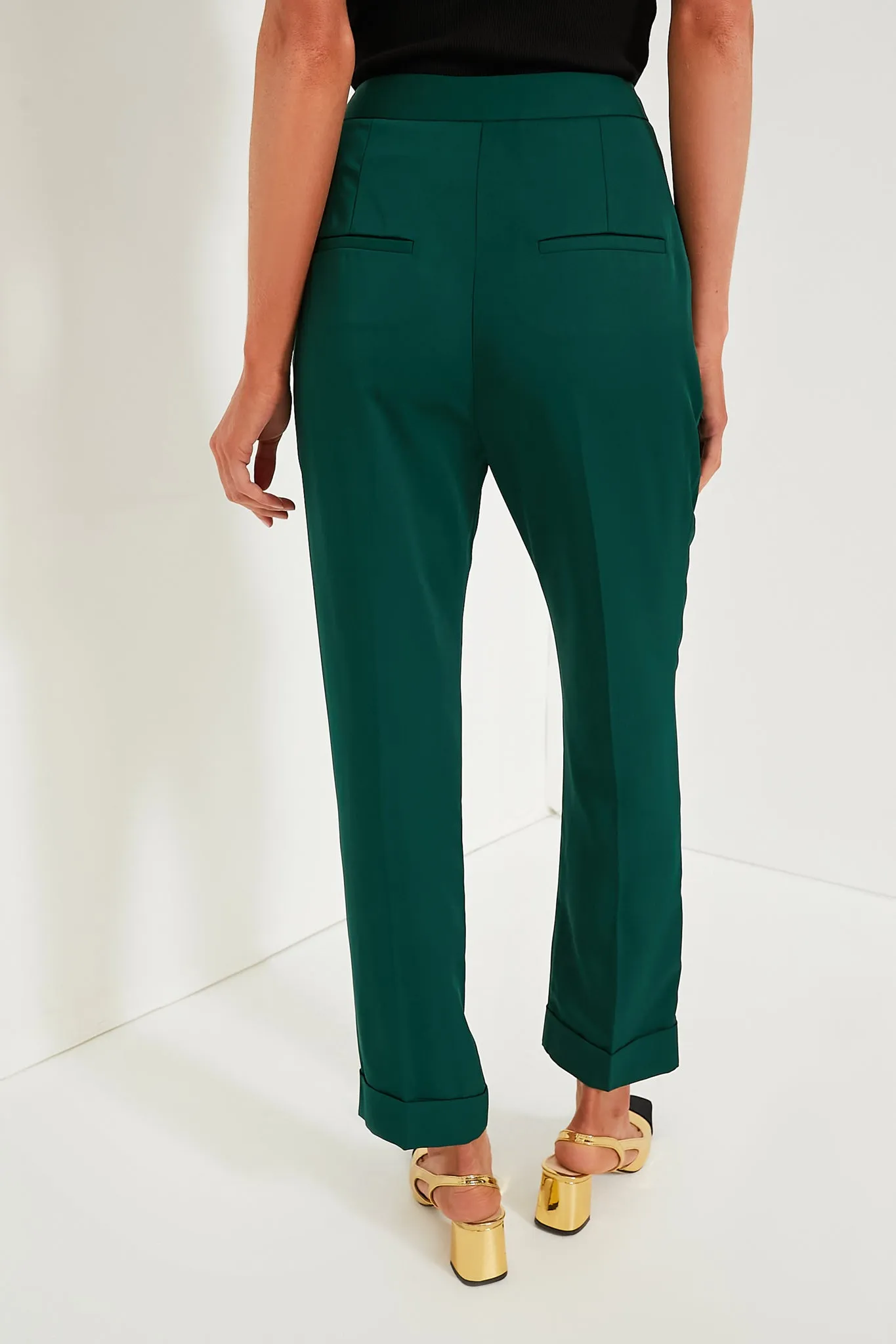 Dark Green Duncan Pleated Trouser