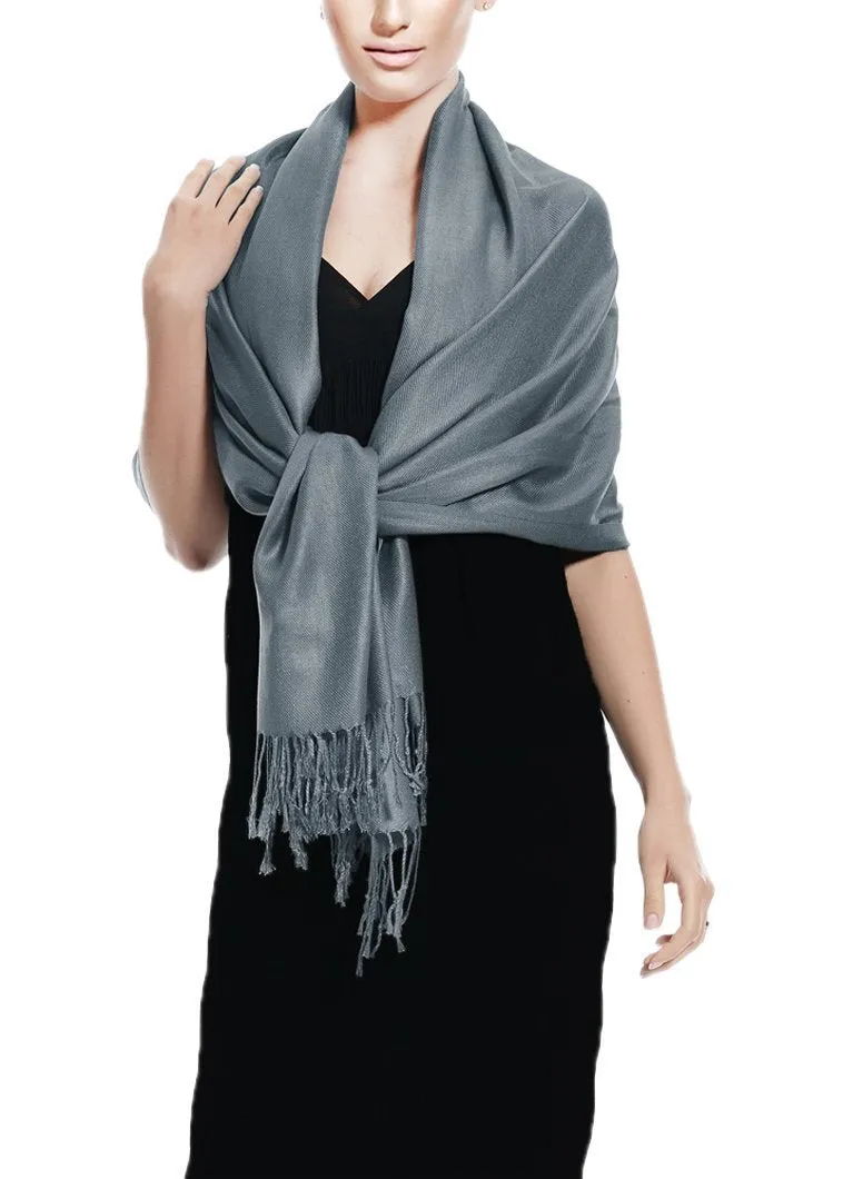 Dark Grey Dark Grey Pashmina Shawl Wrap Scarf