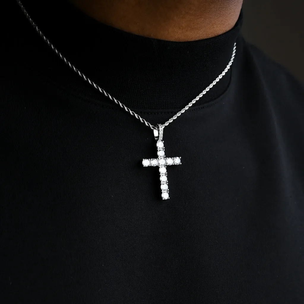 Diamond Cross in White Gold