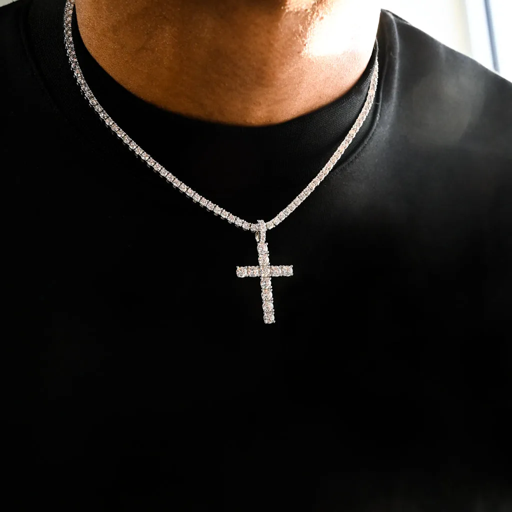 Diamond Cross in White Gold