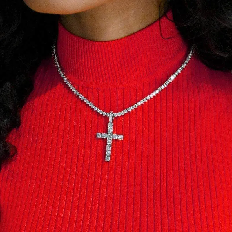 Diamond Cross in White Gold