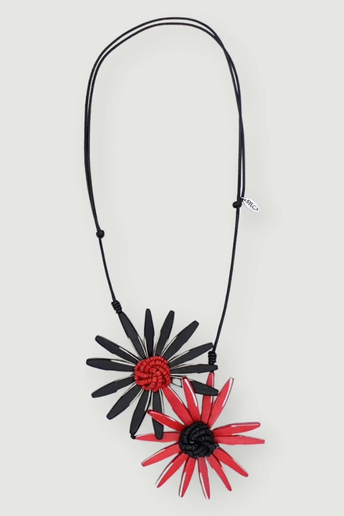 Double Flower Necklace - Red