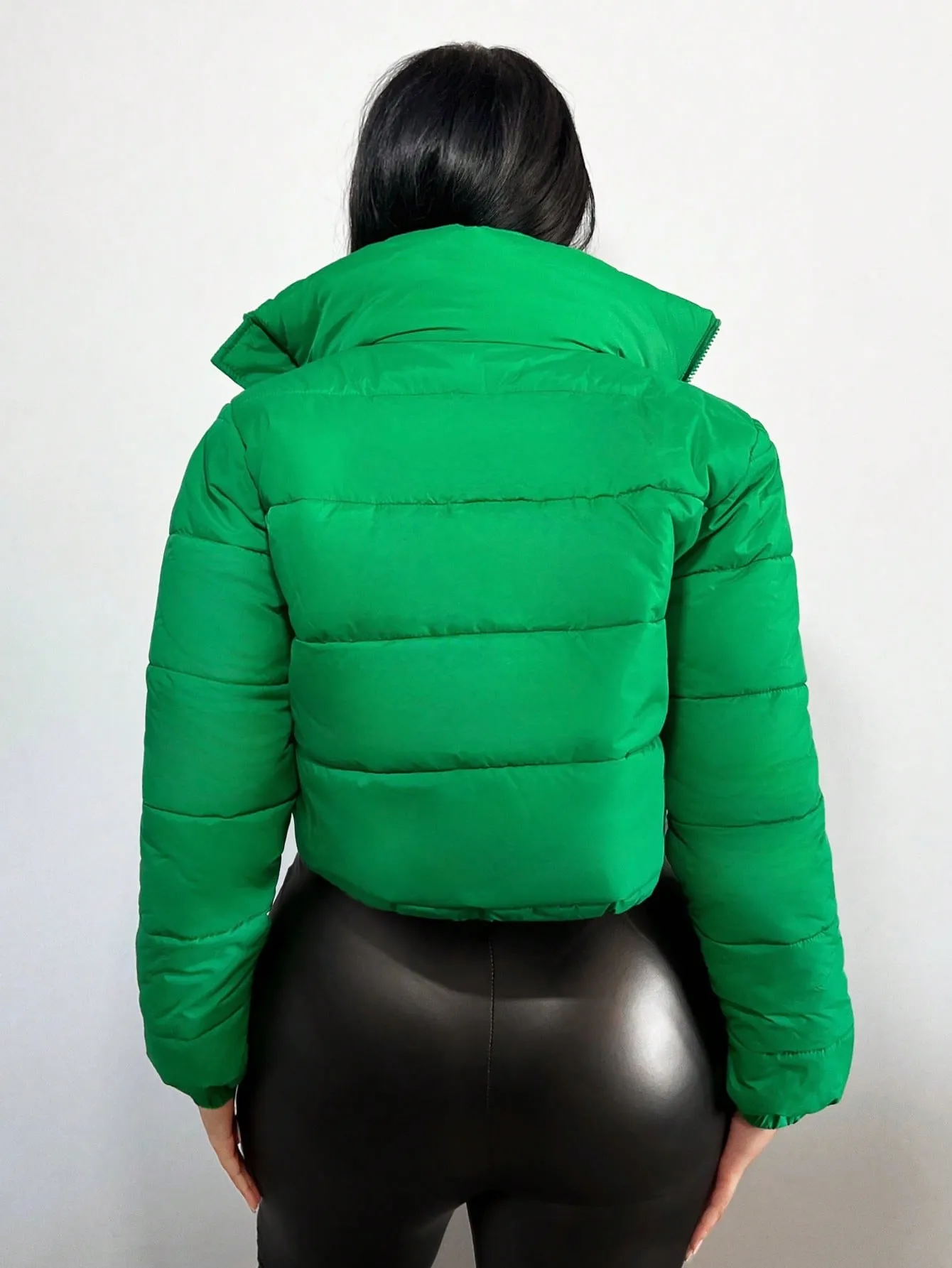 Drawstring Crop Puffer Jacket