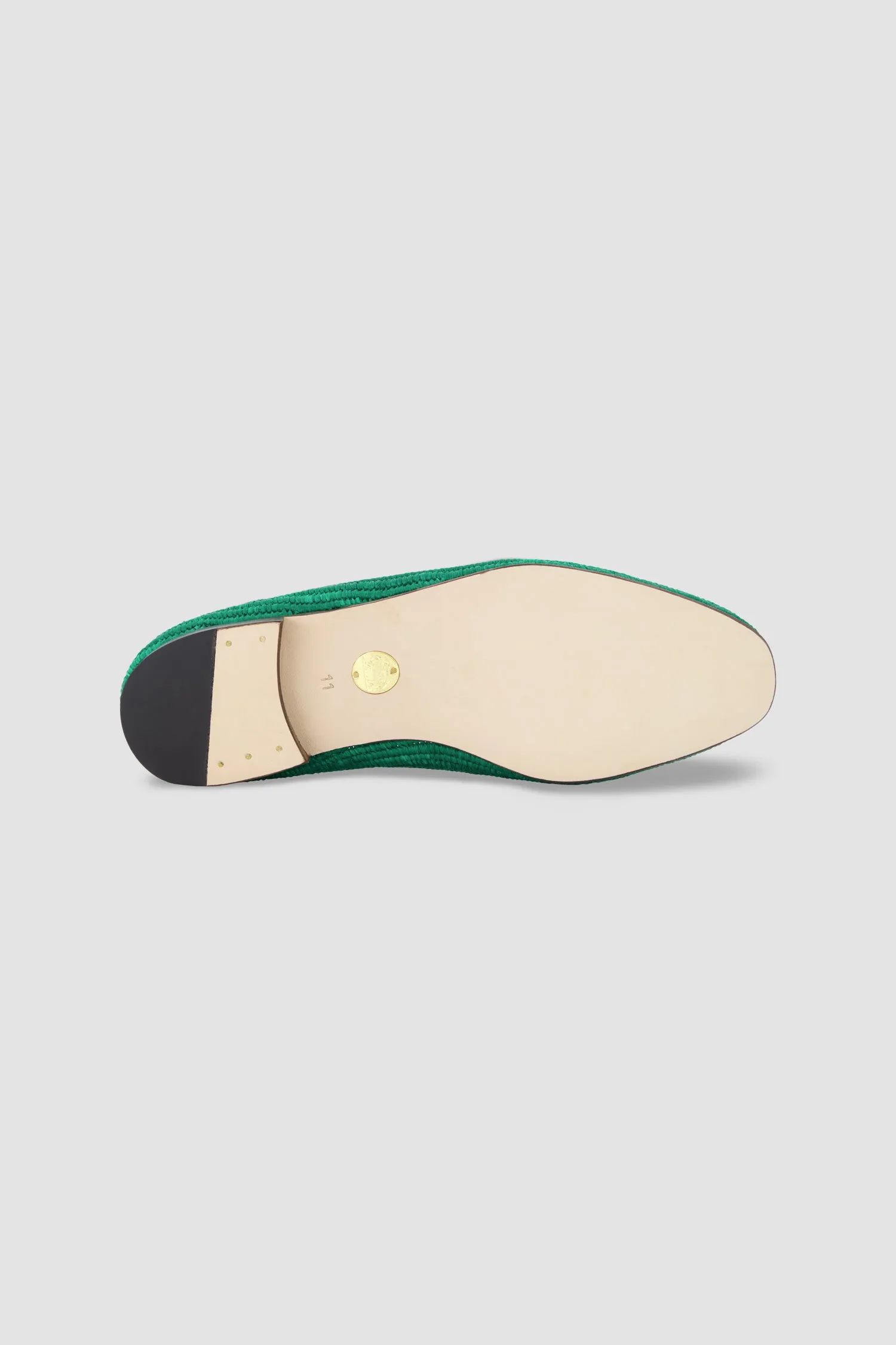 Edhen Milano Agadir Green Raffia Loafers