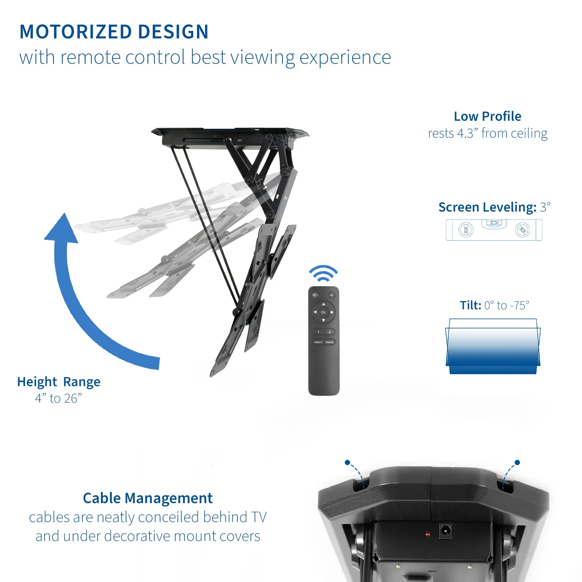 Electric Flip Down Ceiling Mount (23" to 55" TVs)