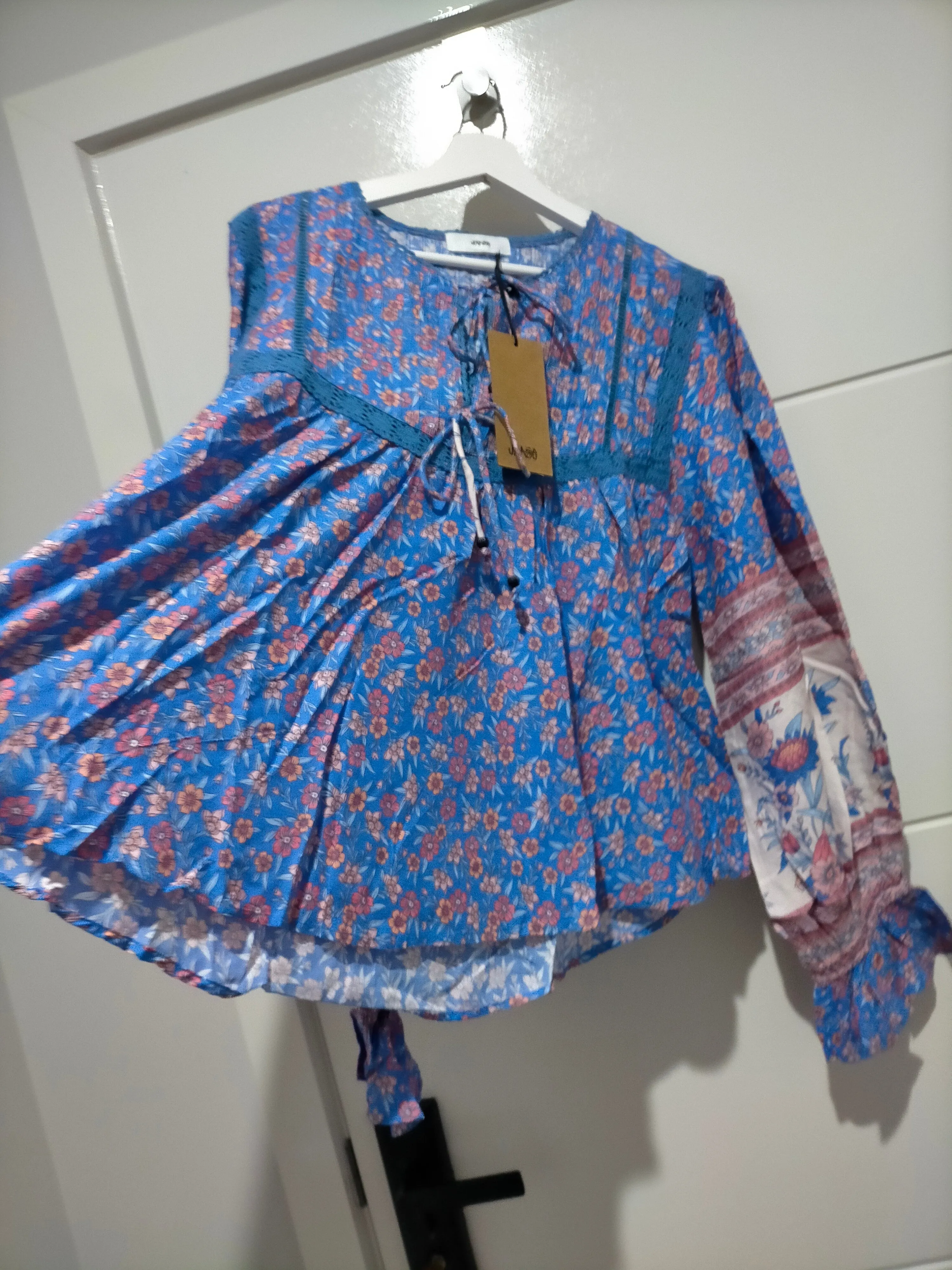 Elsa Top Blu Print