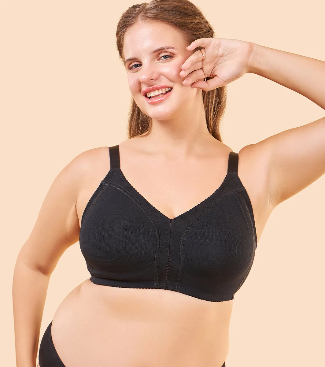 Enamor Body Transform F097 Smooth Contour Lift Bra for Women- Full Coverage, Non Padded and Wirefree - Black