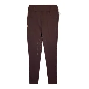 Equestrian Stockholm 'Moonless Night' Compression Full Seat Breeches  in Brownstone - Women's Large