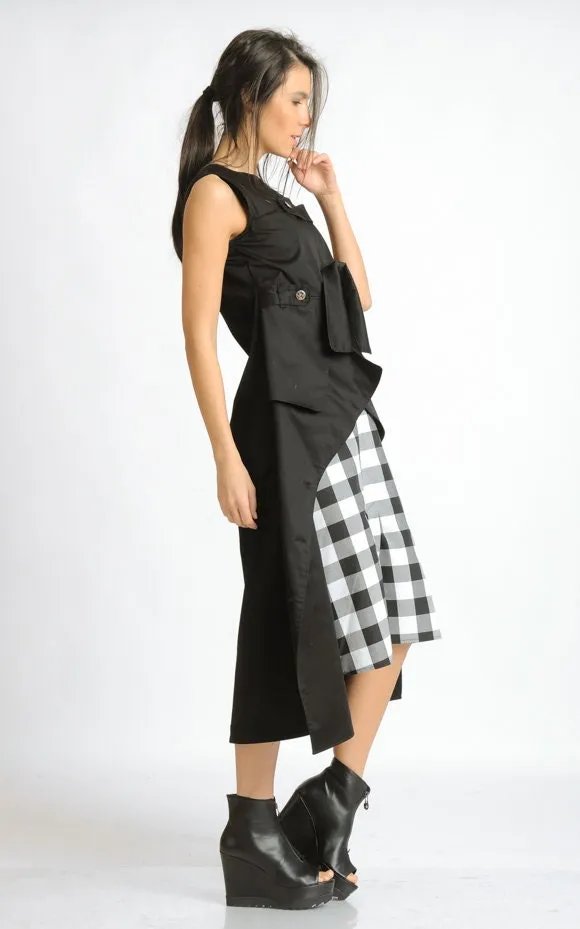 Extravagant Black and White Checked Dress