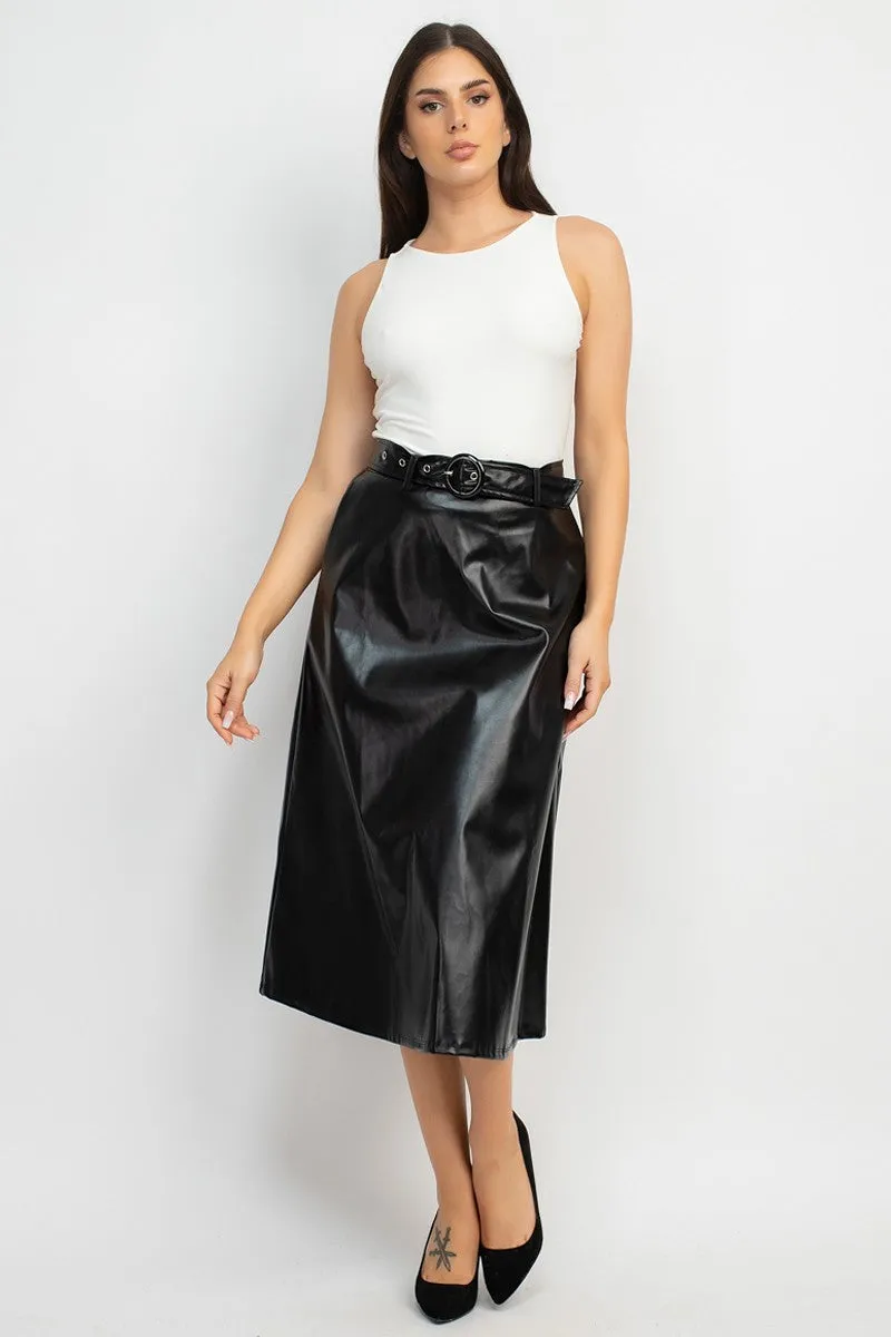 Faux Leather Skirt