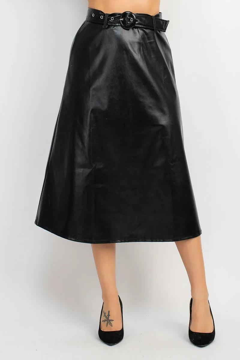 Faux Leather Skirt