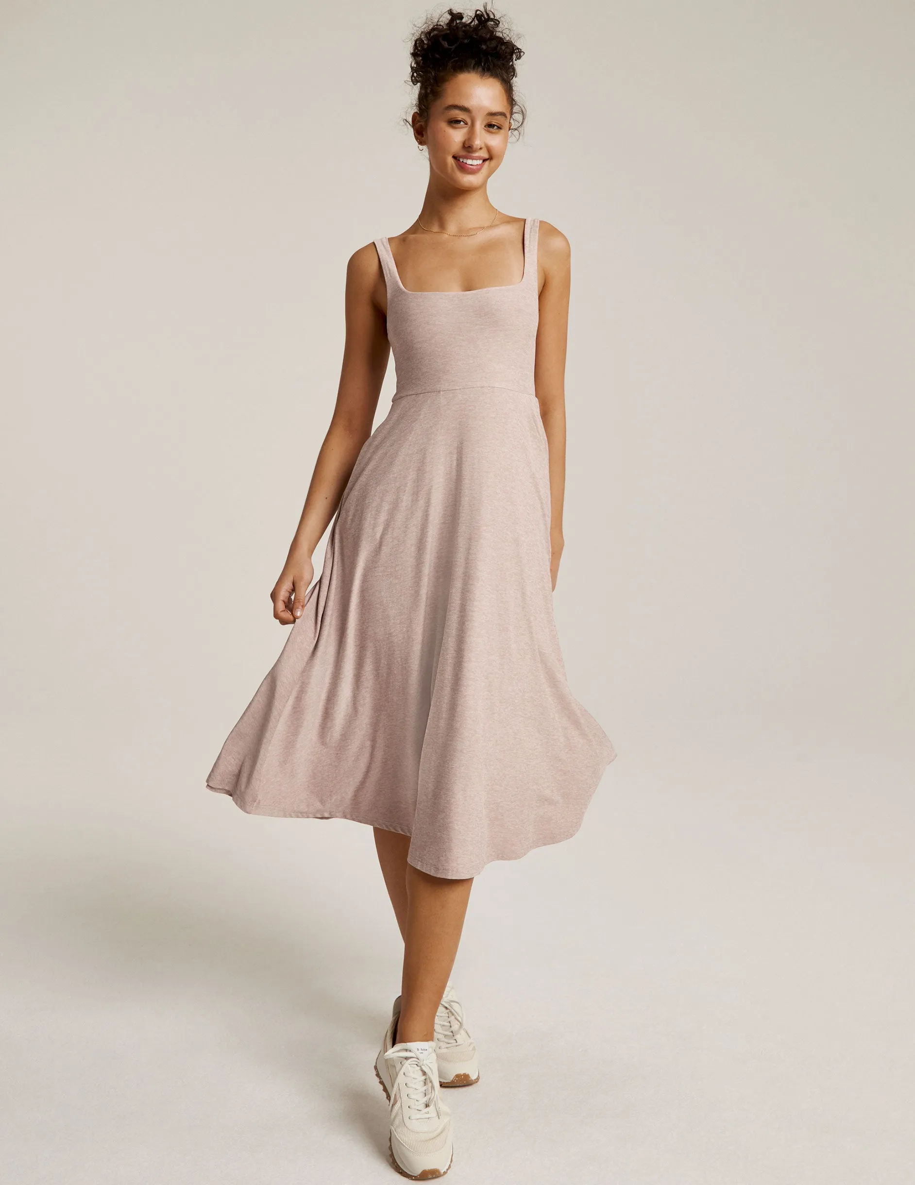 Featherweight At The Ready Square Neck Dress