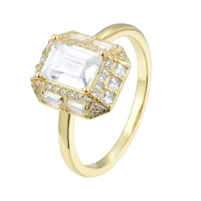 Ferentina | Brownie Ring | 925 Silver | White CZ | 18K Gold Plated