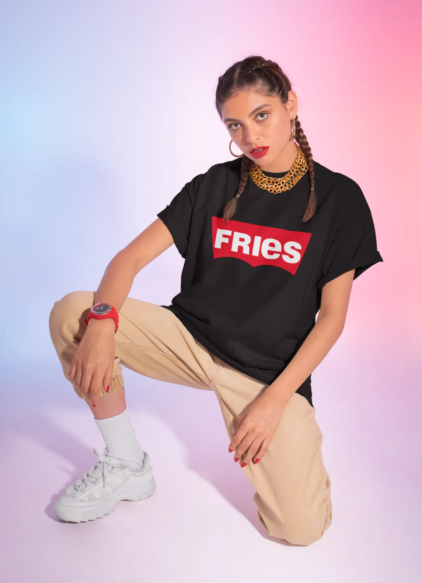 FRIES Levis style Oversized T-shirt