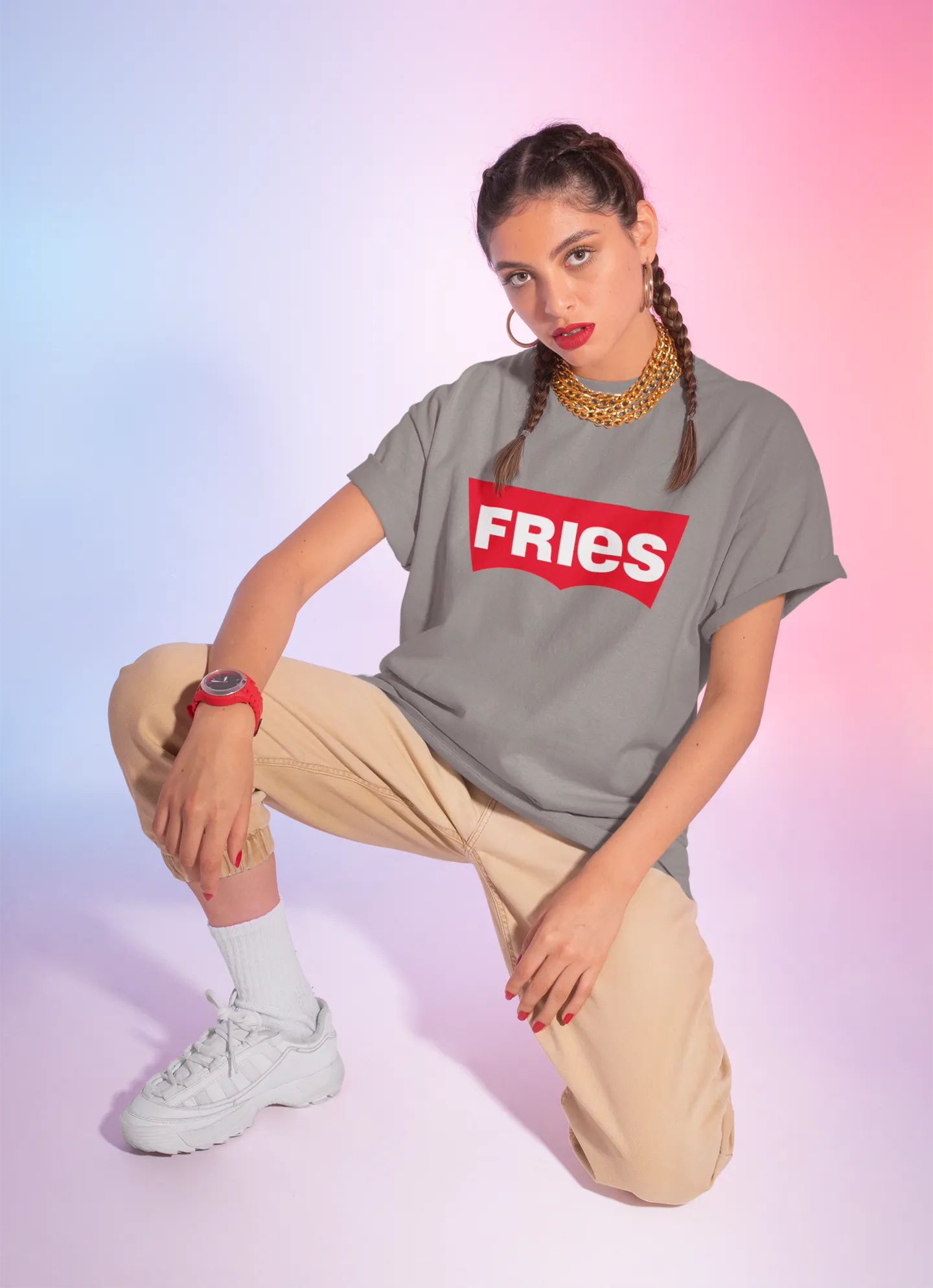 FRIES Levis style Oversized T-shirt