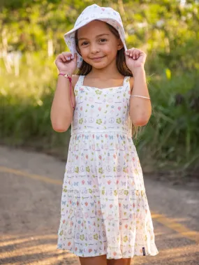 Girls Stickerbook Bucket Hat - Star White