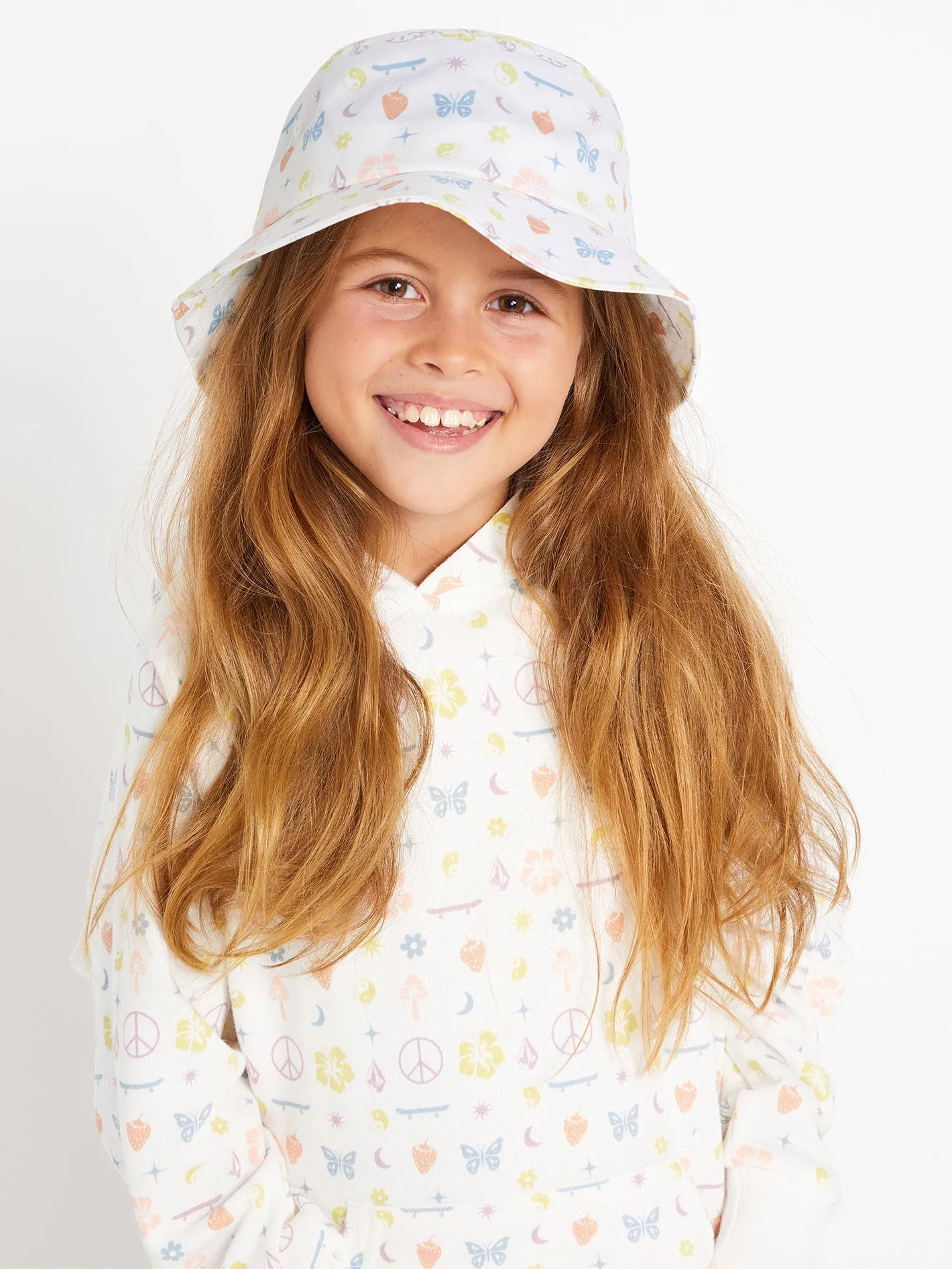 Girls Stickerbook Bucket Hat - Star White