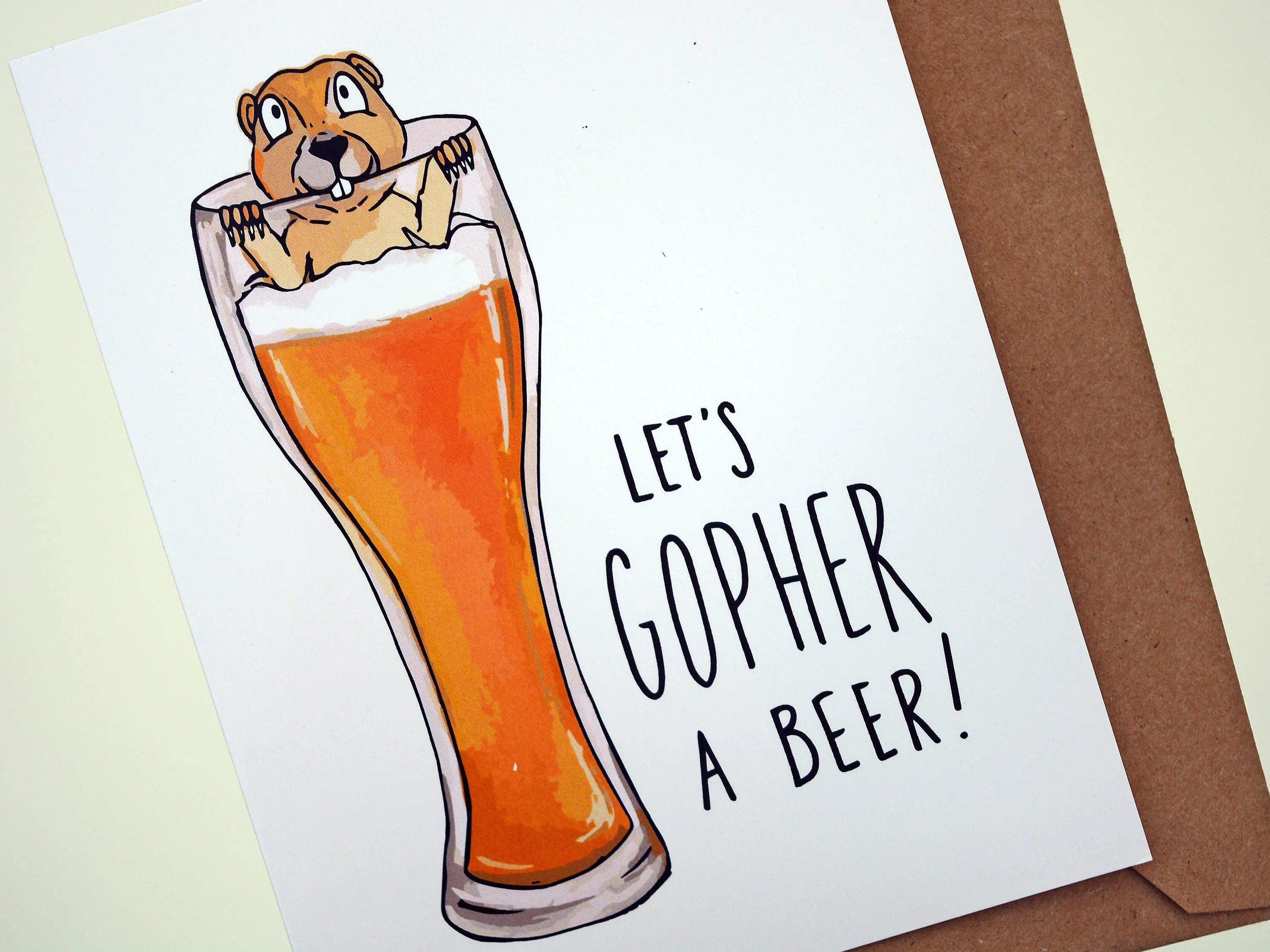 GOPHER A BEER - Card