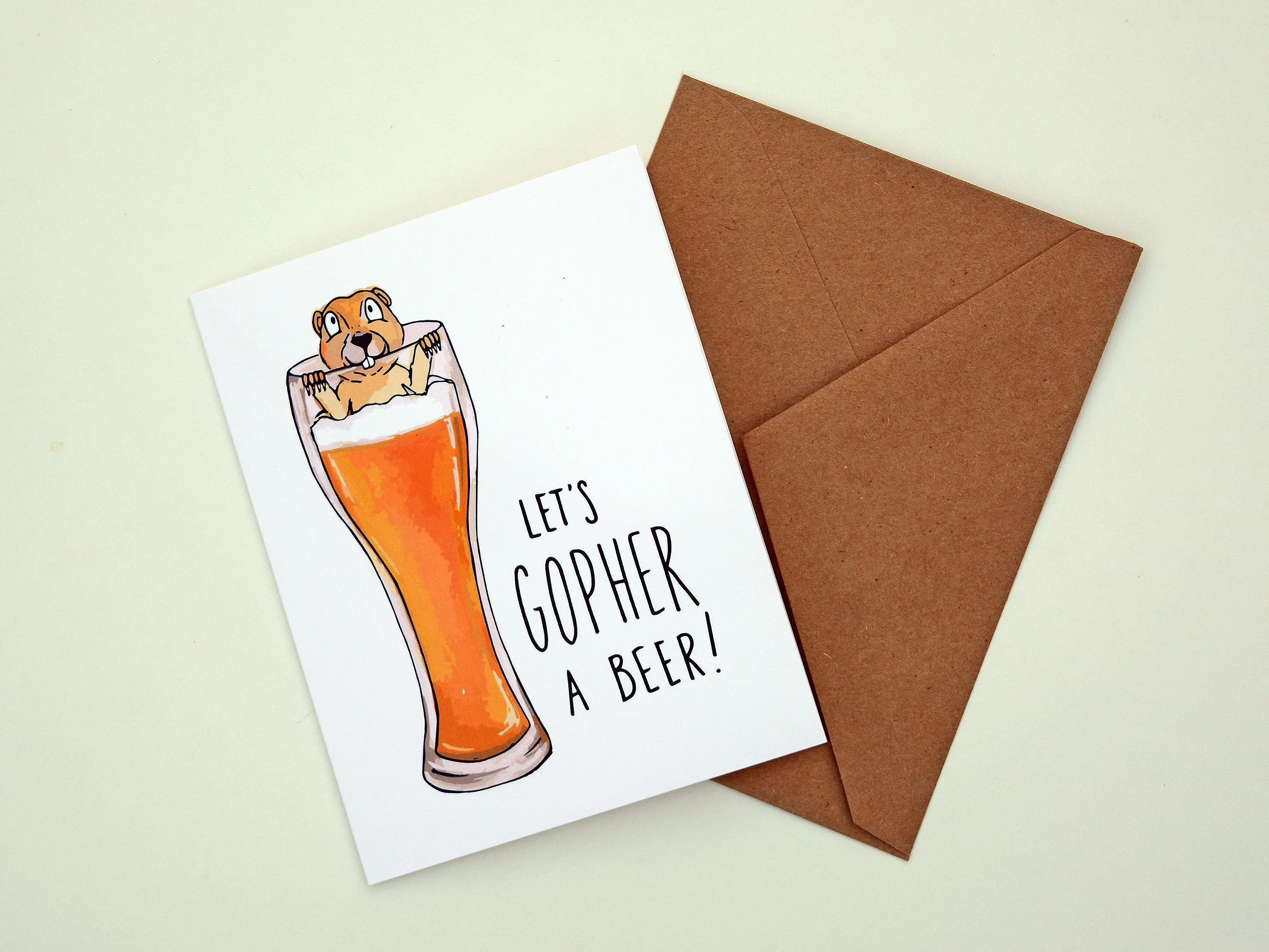 GOPHER A BEER - Card