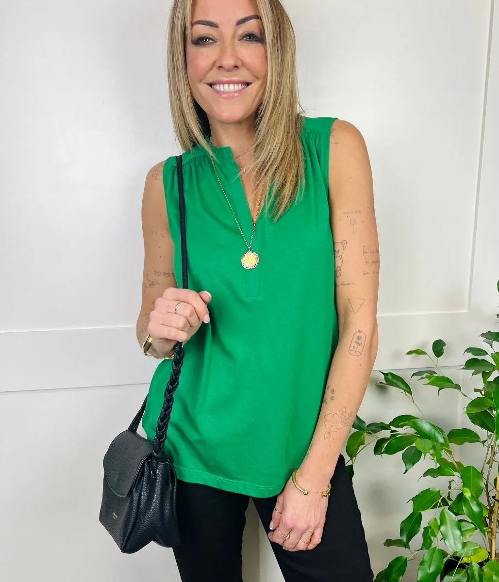 Green Nadine Sleeveless Blouse