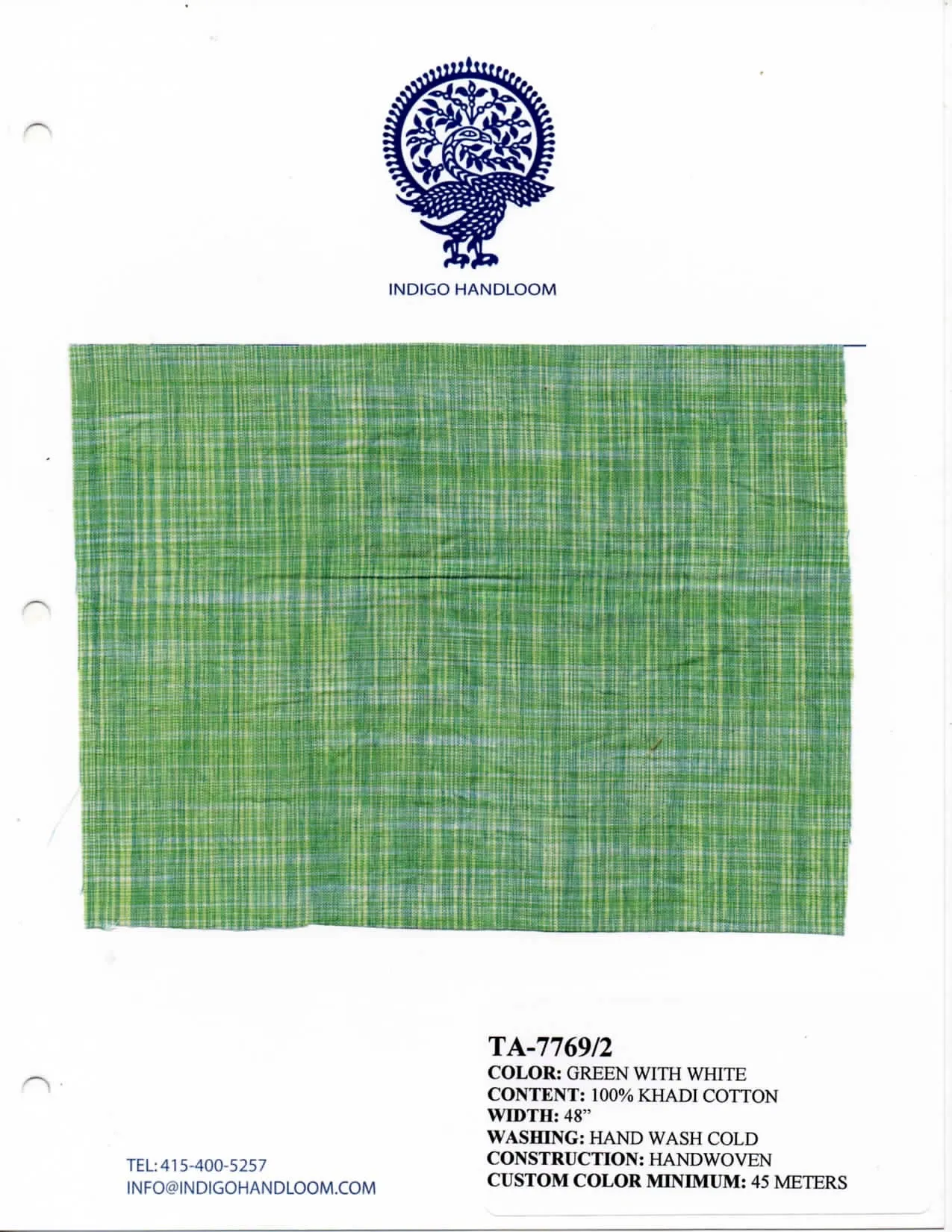 Handloom 100% Khadi Cotton TA-7769/2