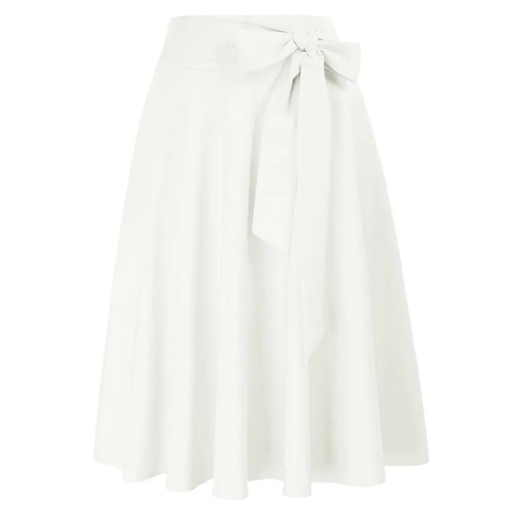 High Waisted A-Line Pocket Skirt Skate Skirt Flared Midi Skirt