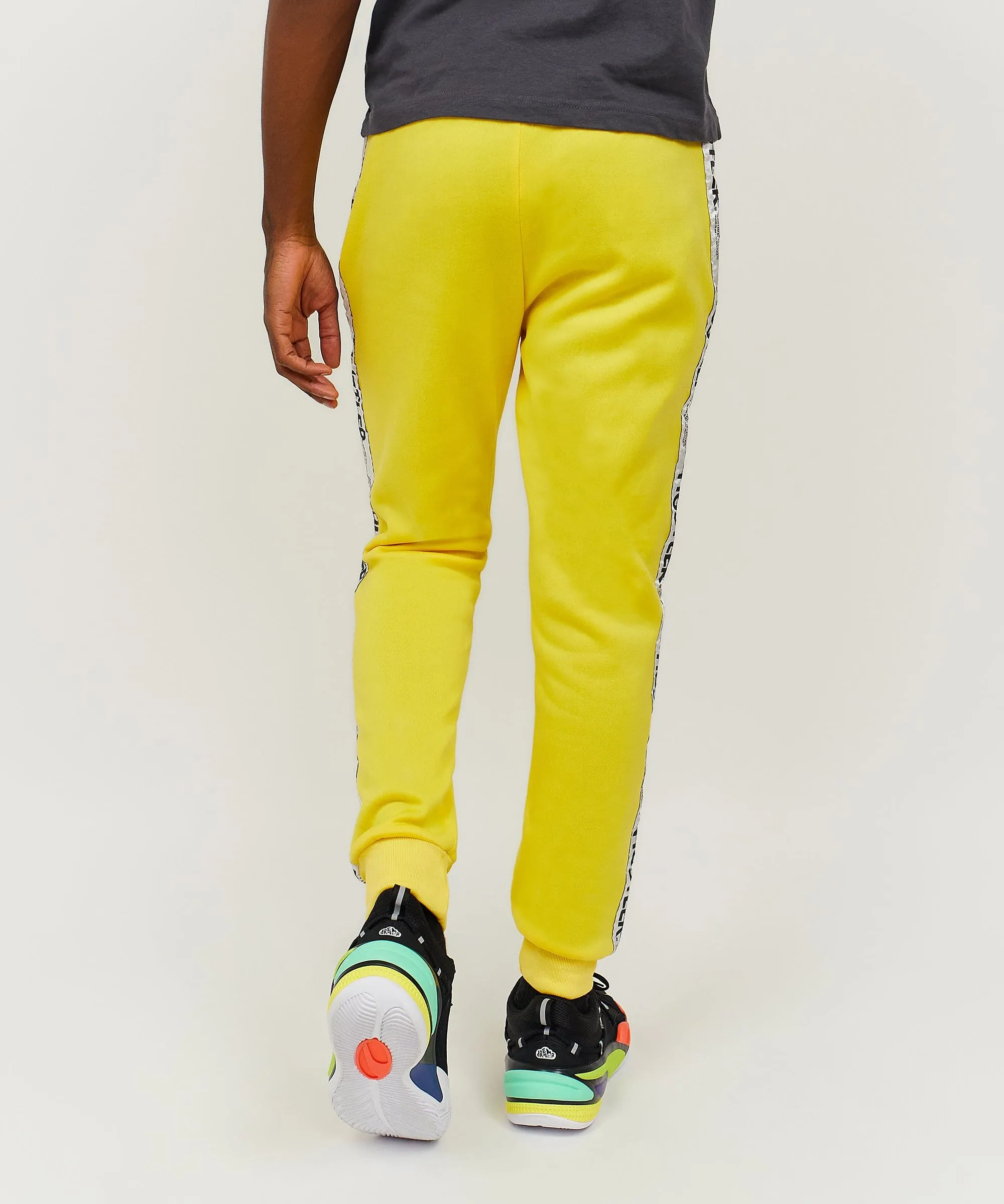 Hustler Logo Tape Joggers - Yellow