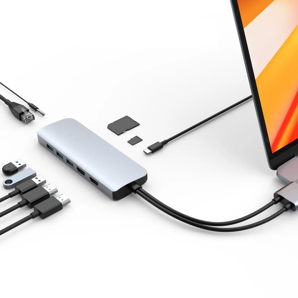 HyperDrive VIPER 10-in-2 USB-C Hub - Silver