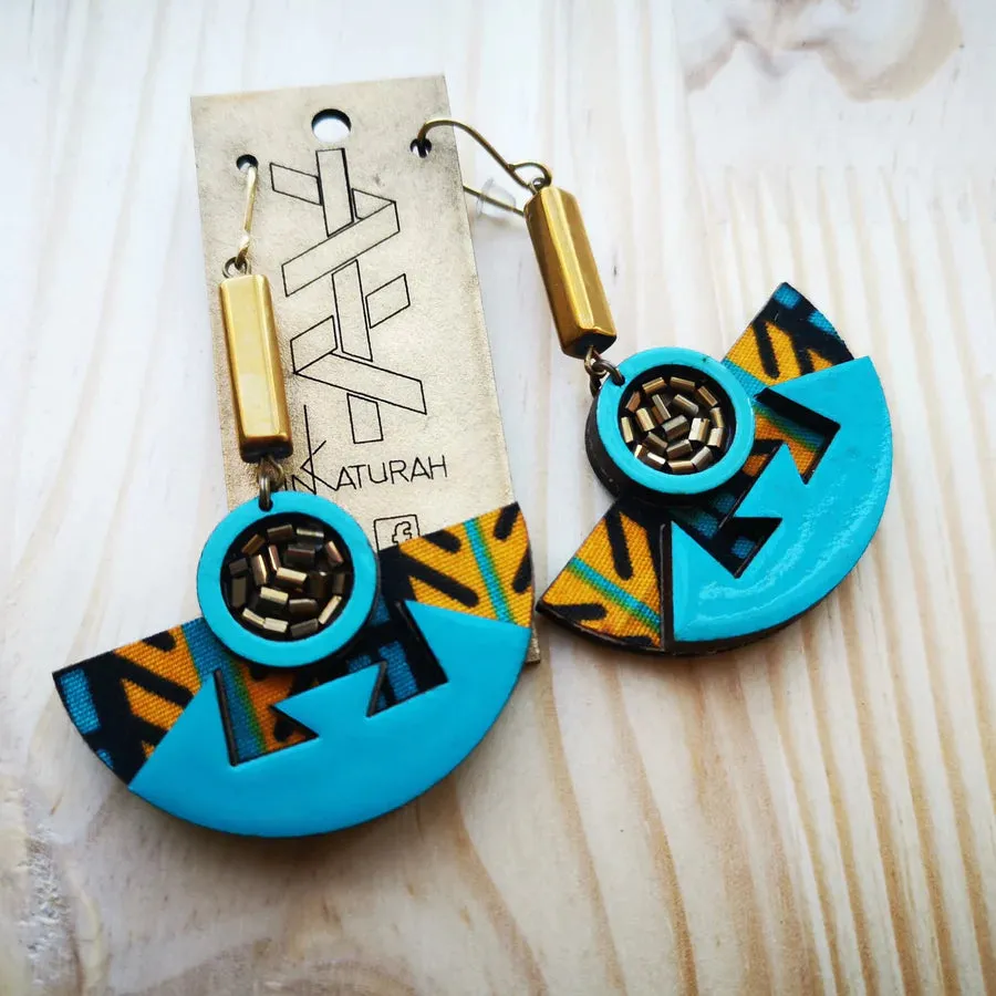 INKATURAH Aztec hanger African Print Earrings