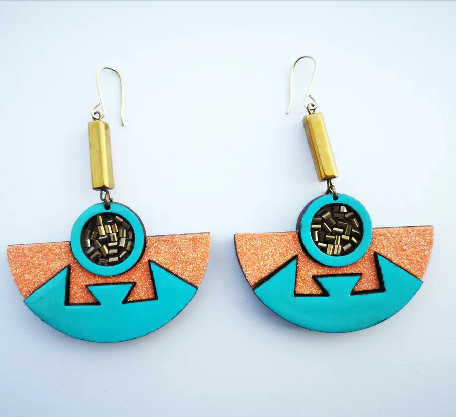 INKATURAH Aztec hanger African Print Earrings