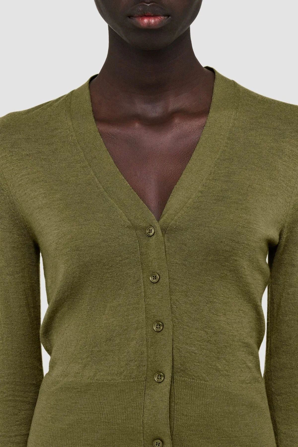 Joseph Cashair V-Neck Cardigan - Dark Olive