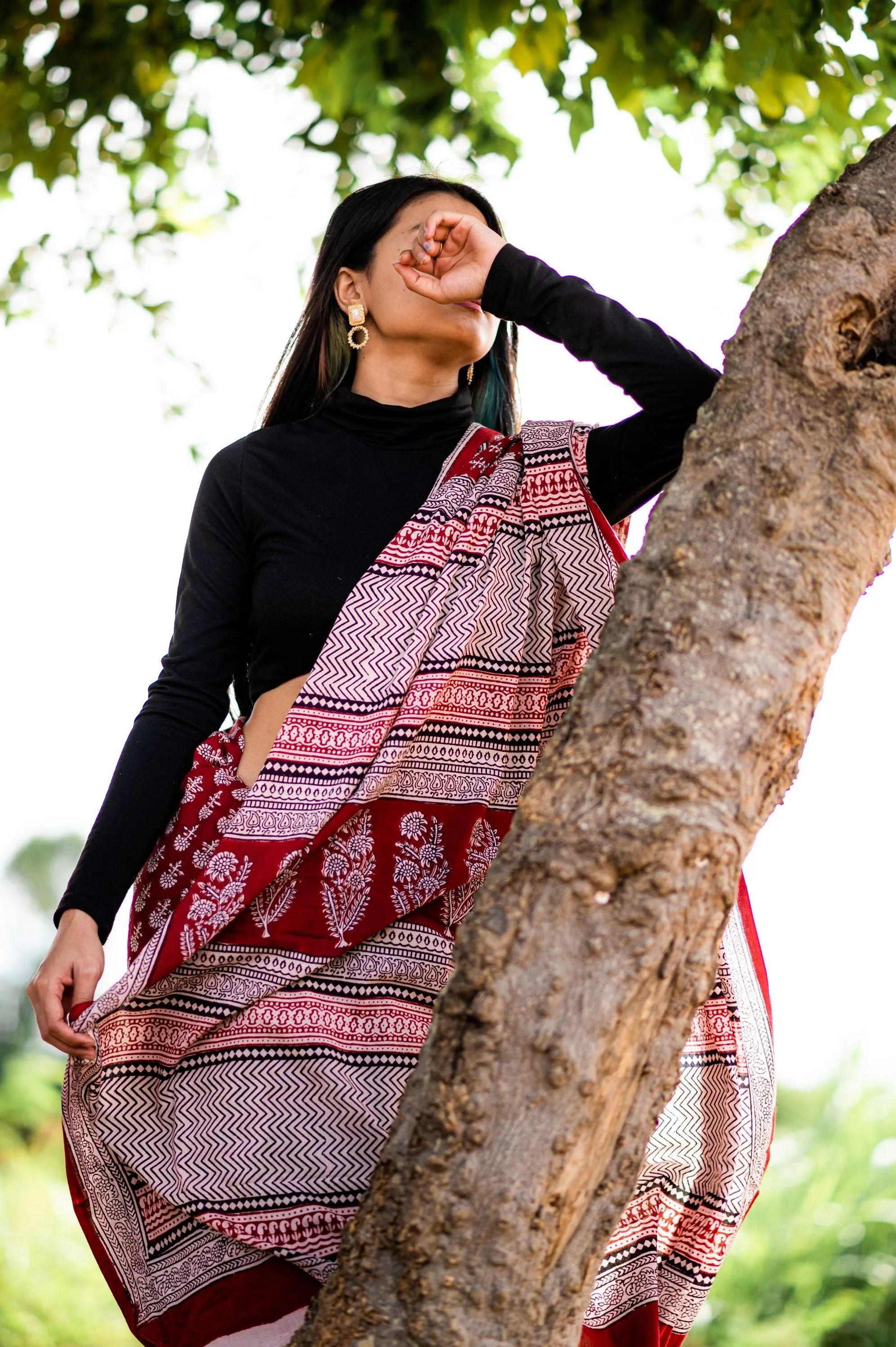 Kaisori Nandana - Maithir Bagh handblockprinted cotton saree