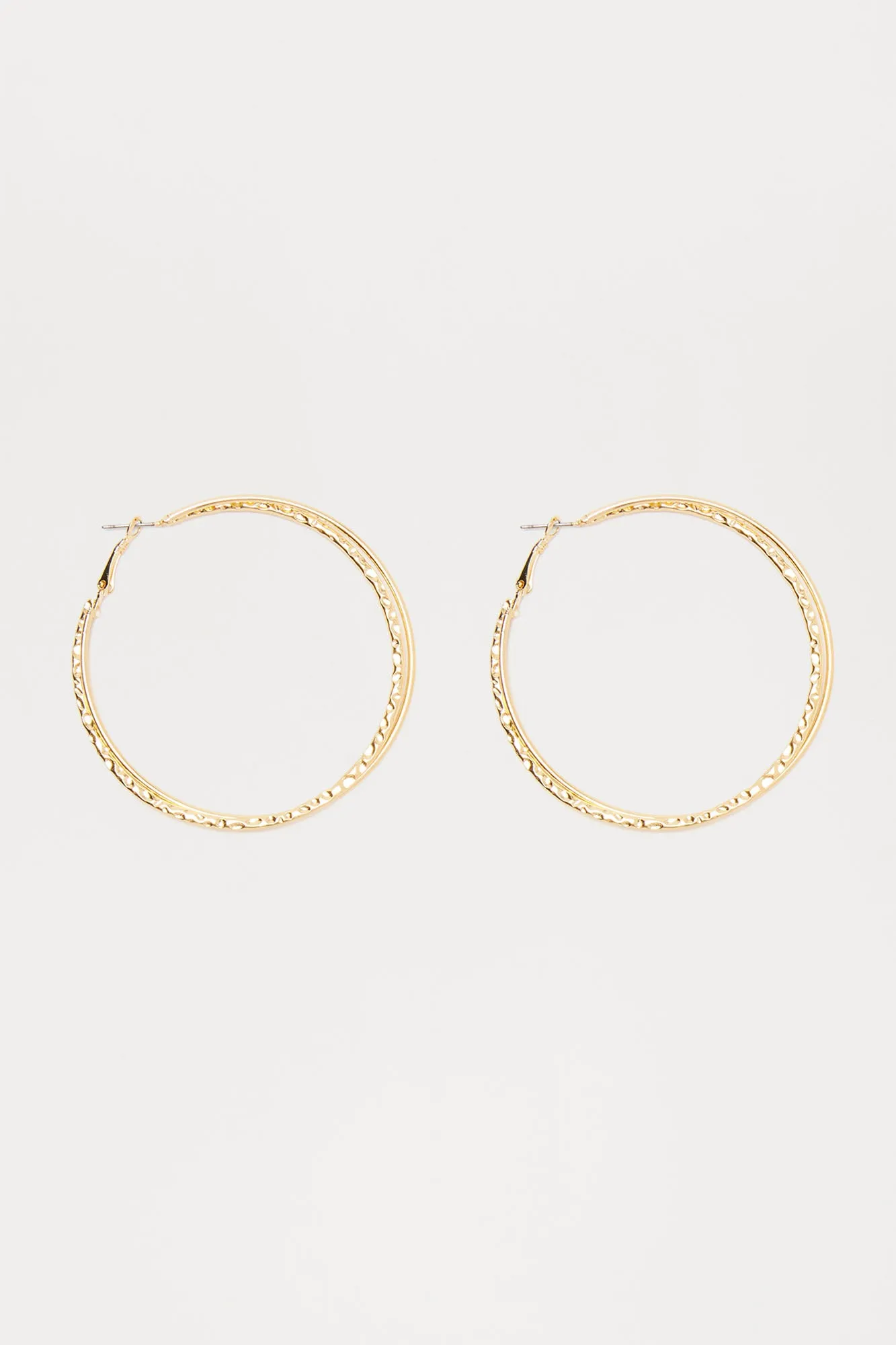 Keep Them On Rotation Hoop Earrings - Gold