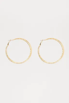 Keep Them On Rotation Hoop Earrings - Gold