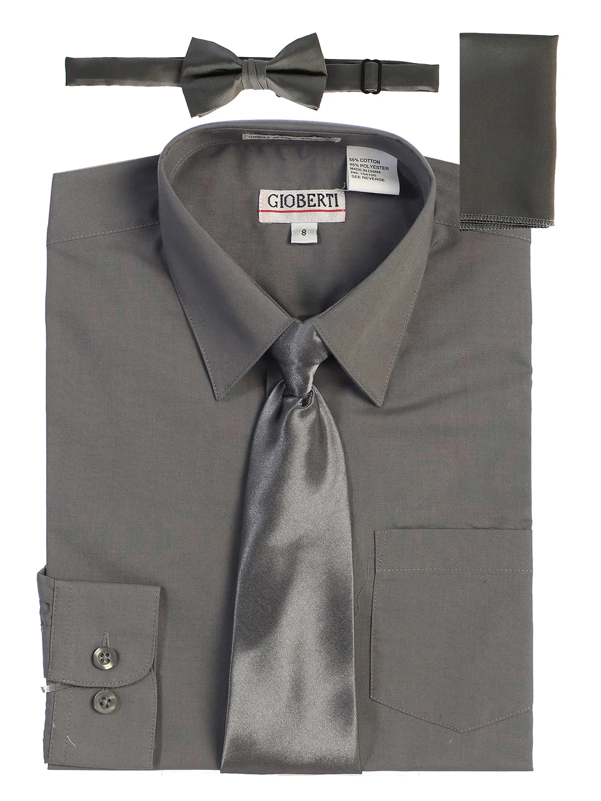 Kid's (2T-7) Shirt w/ Solid Tie Set