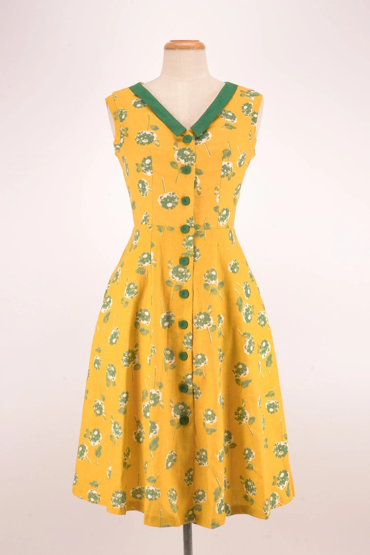 Lemon & Green Linen Dress