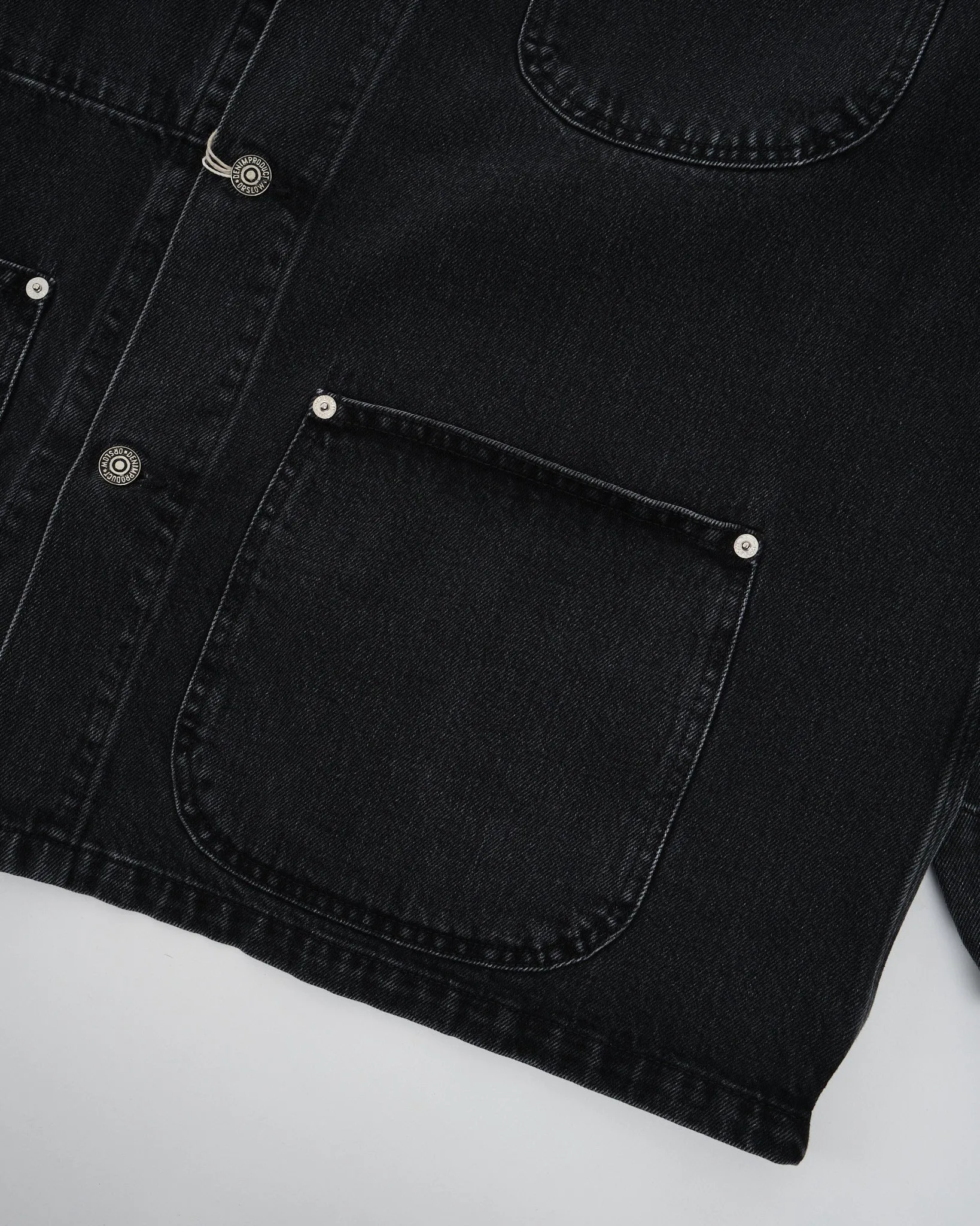 LOOSE FIT COVERALL BLACK DENIM STONE