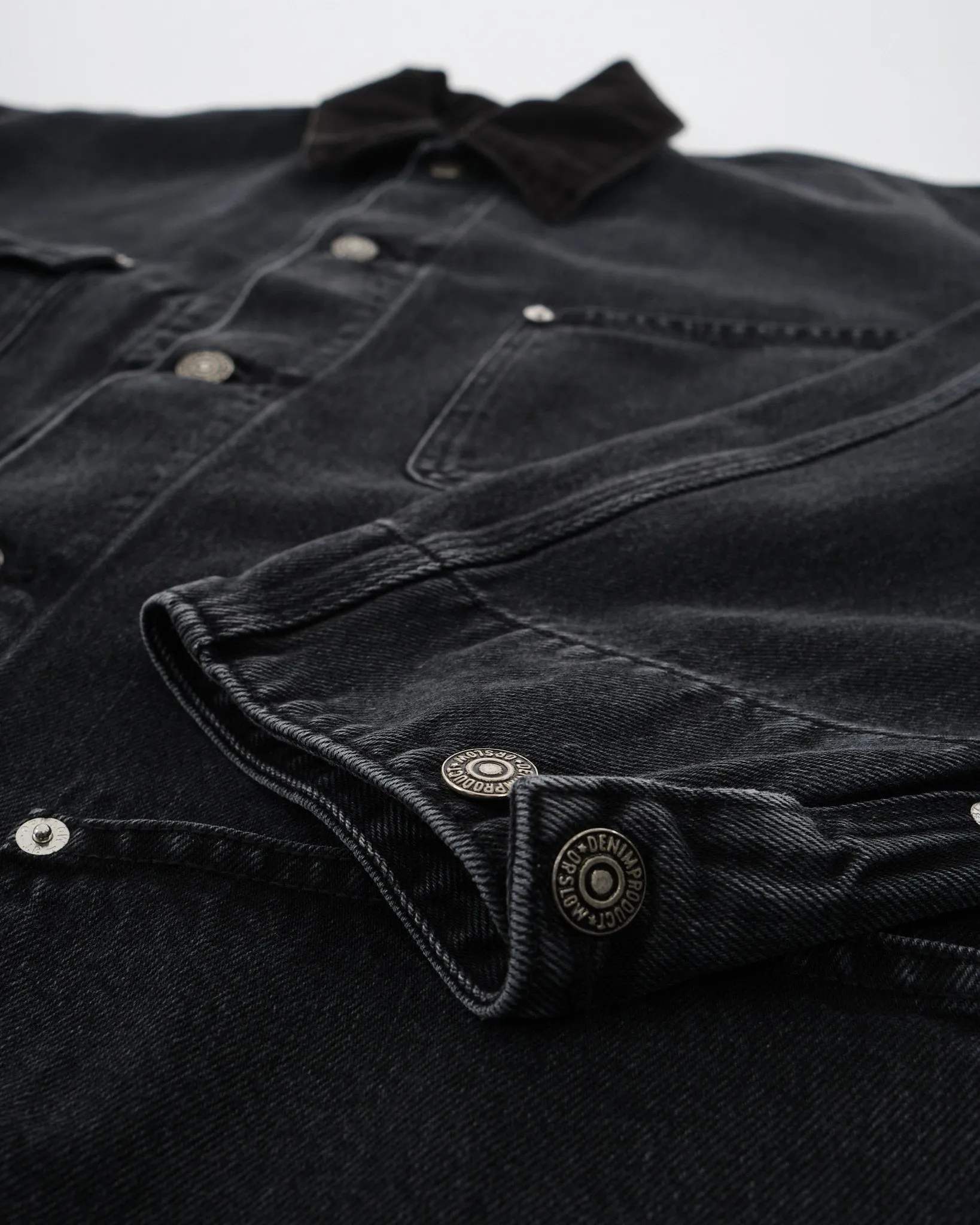 LOOSE FIT COVERALL BLACK DENIM STONE