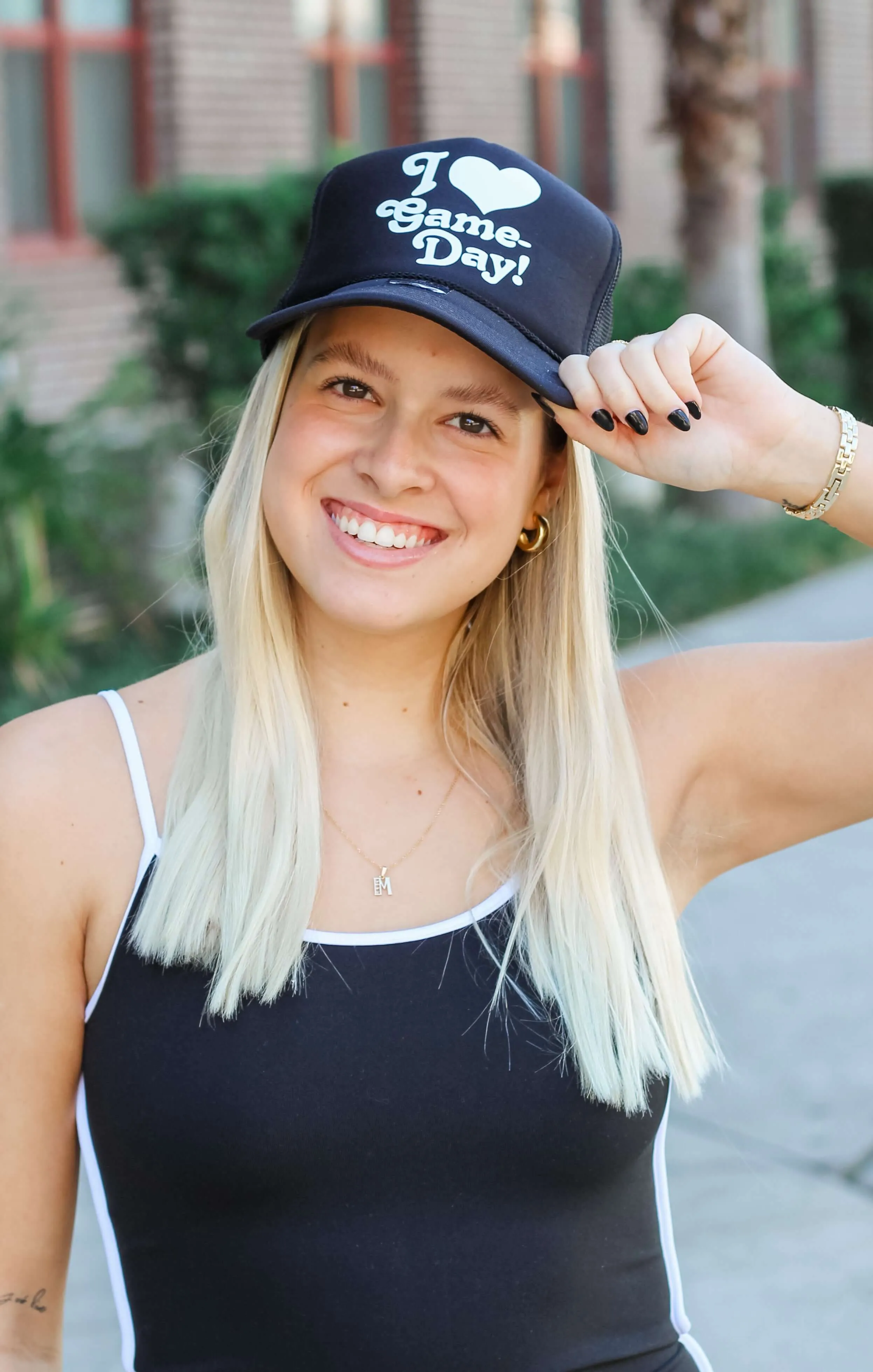 Love Game Days Trucker Hat (Black)