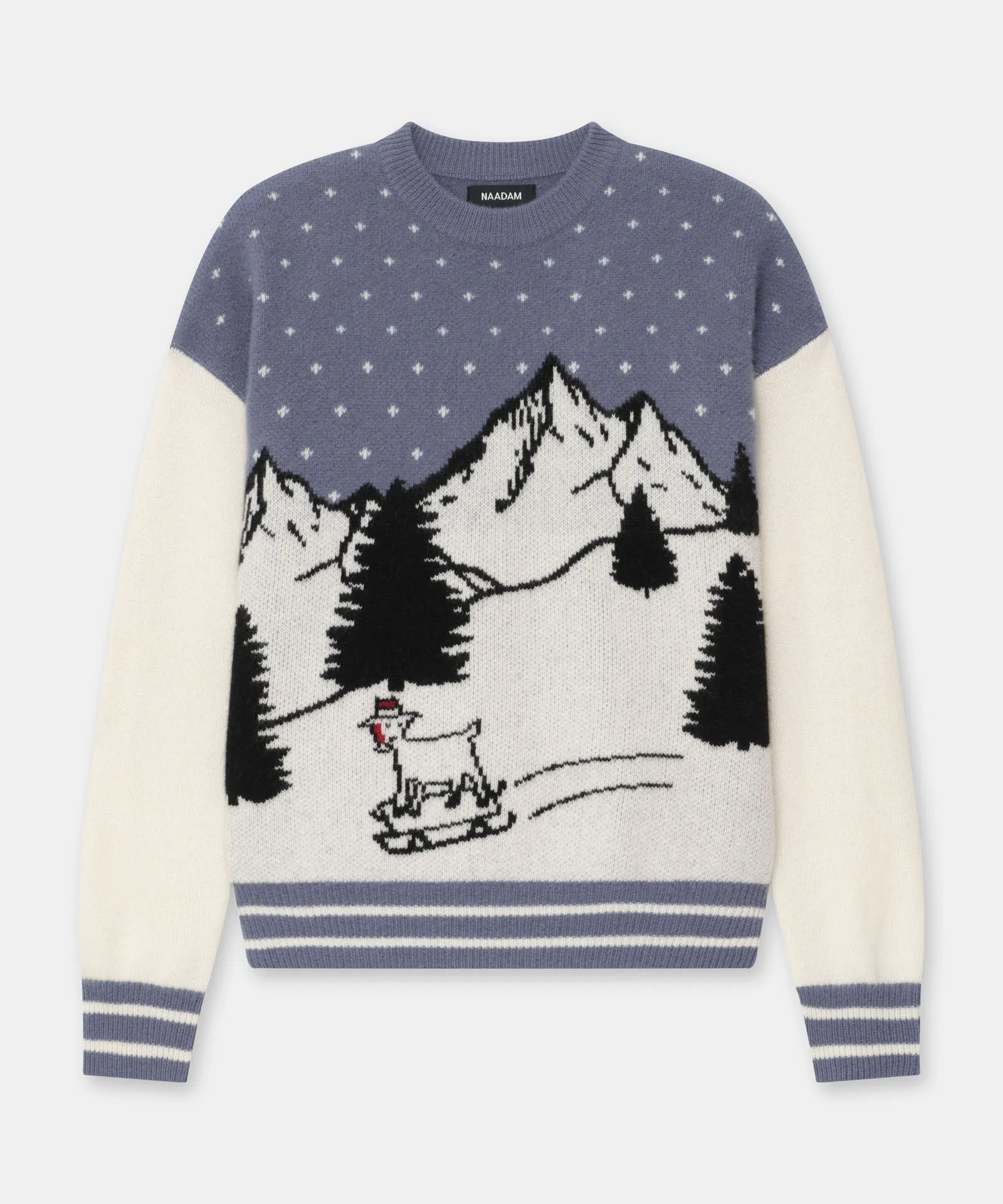 Luxe Cashmere Scenic Goat Crewneck Sweater