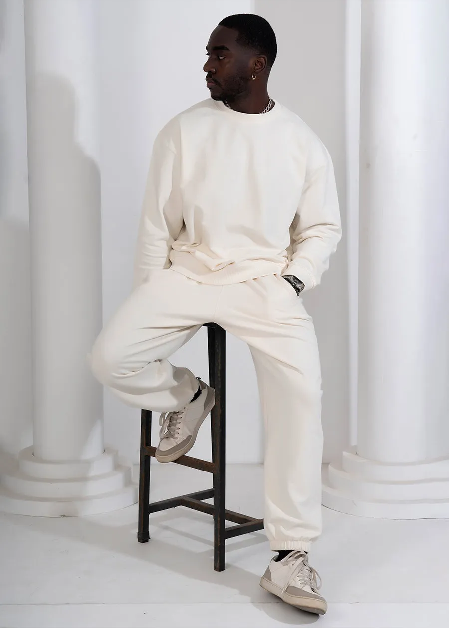 Men Premium Terry Co-ord Set - Off White