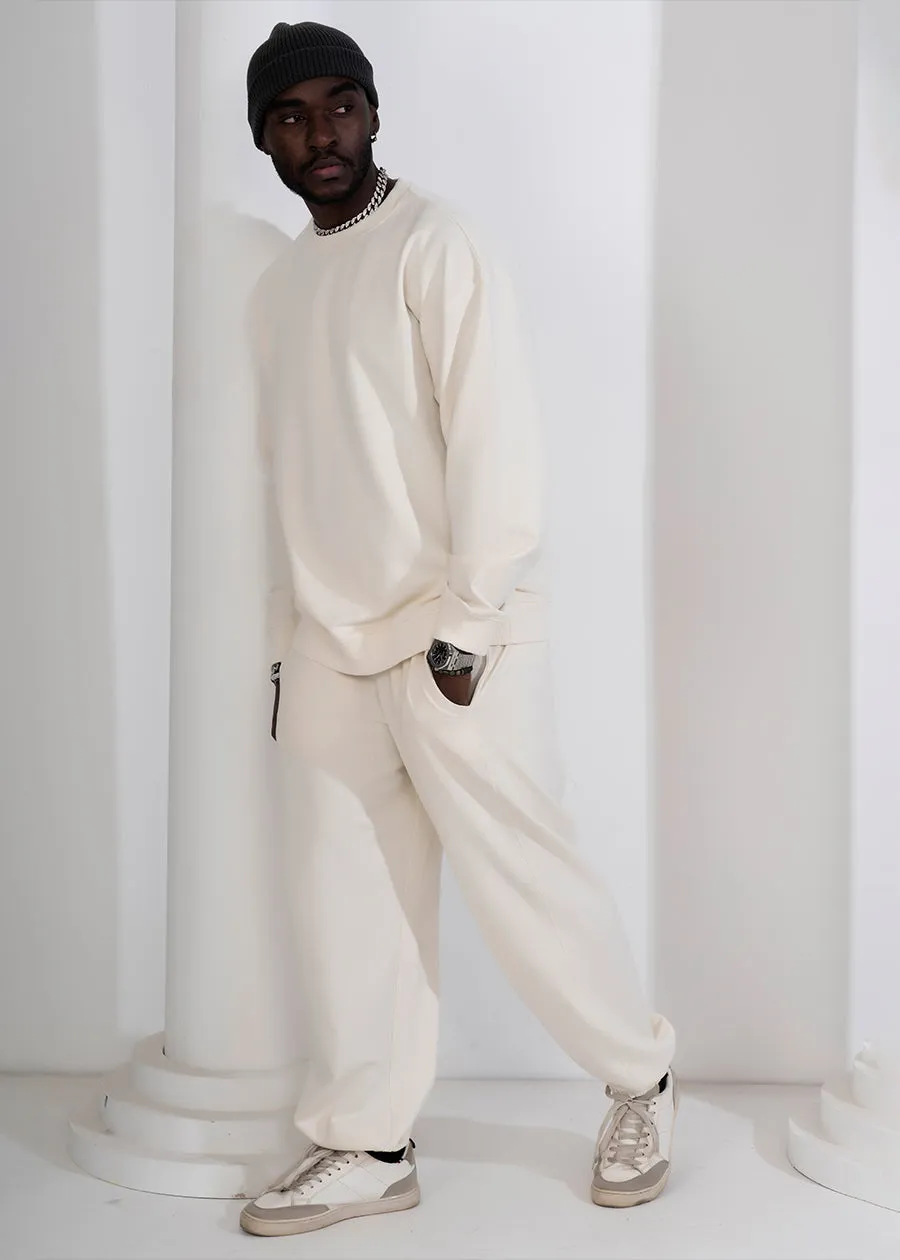 Men Premium Terry Co-ord Set - Off White