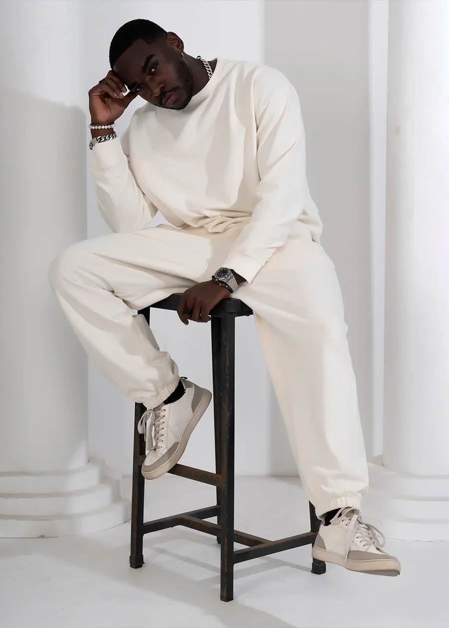 Men Premium Terry Co-ord Set - Off White