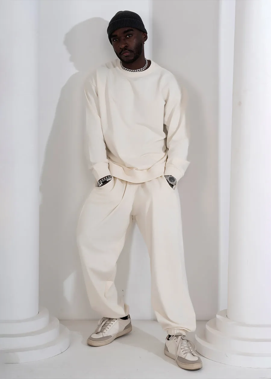 Men Premium Terry Co-ord Set - Off White