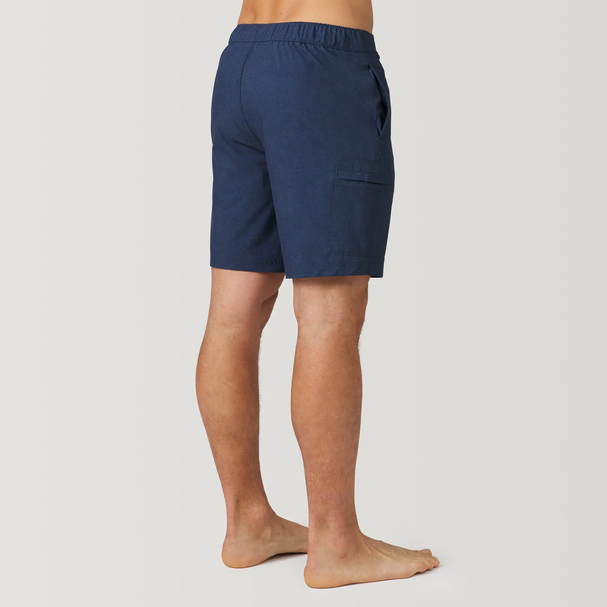 Men's Textured Solid Cargo Surf Swim Short