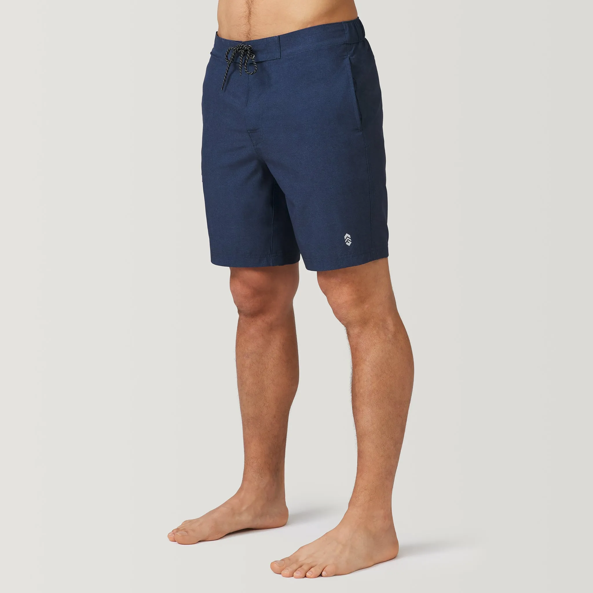 Men's Textured Solid Cargo Surf Swim Short