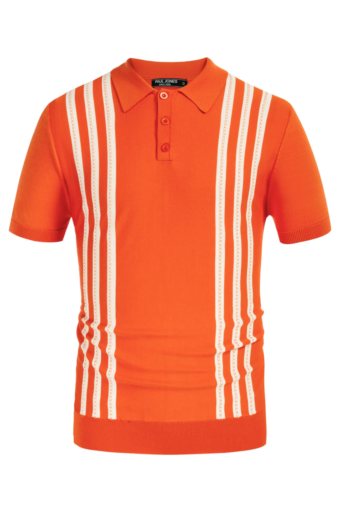 Men's Vintage Stripe Knitted Polo Shirts Short Sleeve Pullover Golf Knit Mens Polo Shirt