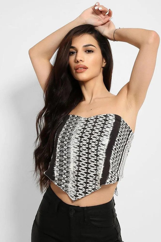 Monochrome Bandeau Scarf Top