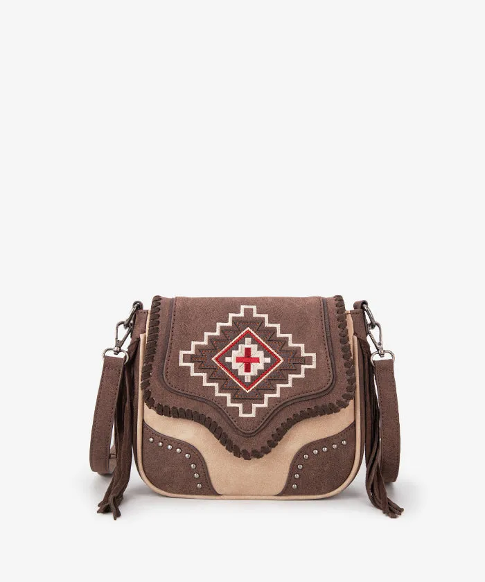 Montana West Aztec Fringe Crossbody Purse