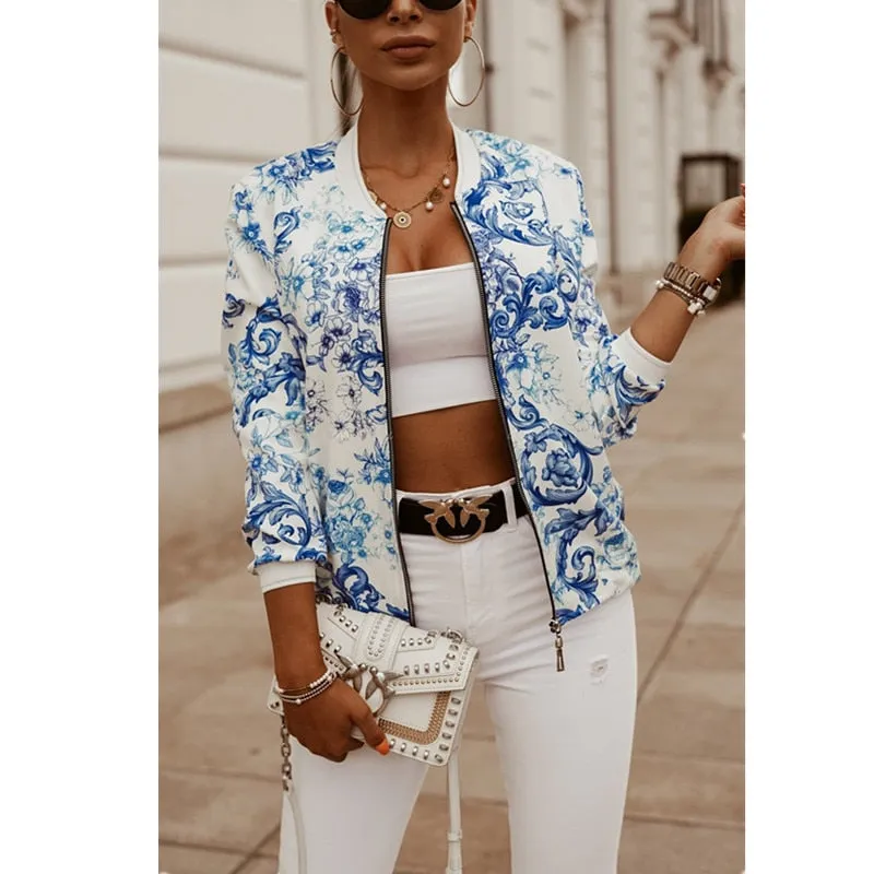 Mujer Chaqueta elegante Estampada